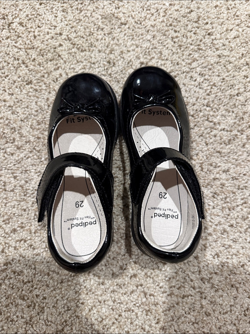 pediped Black Patent Mary Jane Dress Shoes for Kids